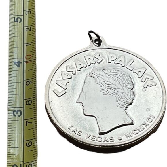 Caesars Palace Las Vegas Silver Metal Token Charm Pendant - Picture 3 of 4
